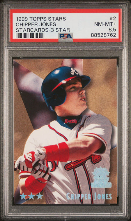 CHIPPER JONES PSA 8.5 1999 Topps Stars 3-Stars #2 Baseball Base Graded Cards - Hobby Gems