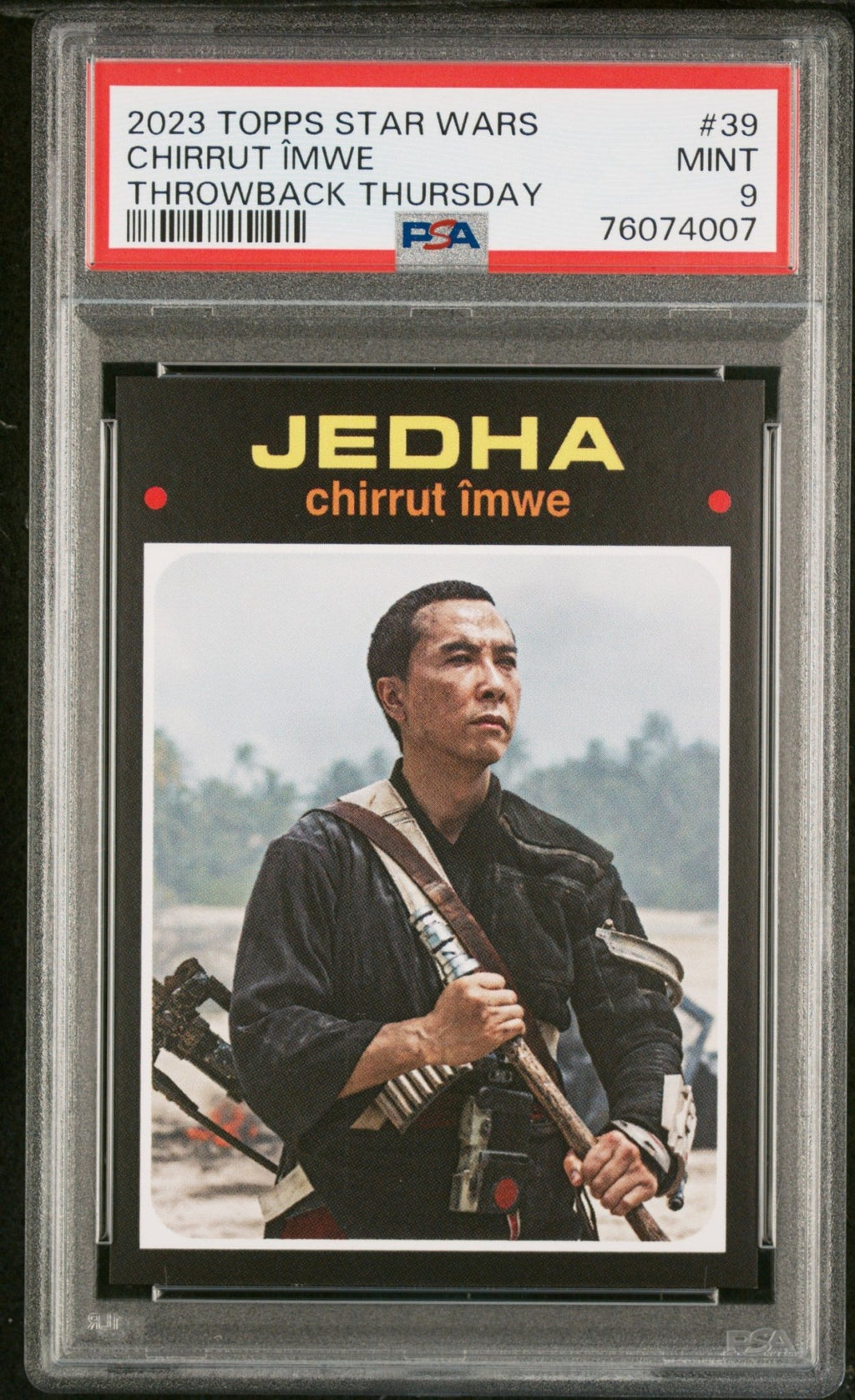 CHIRRUT IMWE PSA 9 2023 Throwback Thursday Star Wars TBT #39 Star Wars Base Graded Cards - Hobby Gems