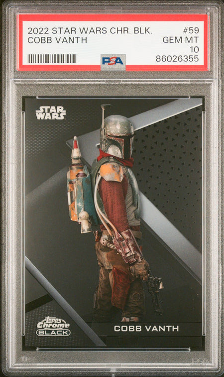 COBB VANTH PSA 10 2022 Topps Chrome Black Star Wars #59 Star Wars Base Graded Cards - Hobby Gems