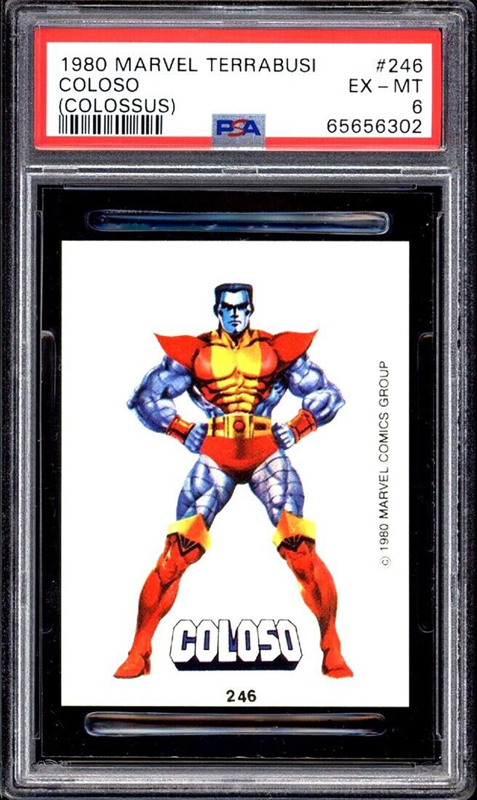 COLOSSUS PSA 6 1980 Marvel Terrabusi Sticker #246 Coloso C2 Marvel Graded Cards Sticker - Hobby Gems