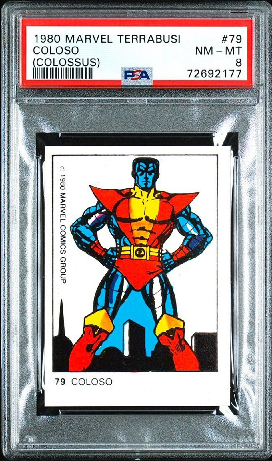 COLOSSUS PSA 8 1980 Terrabusi Marvel Super Heroes #79 C1 Marvel Base Graded Cards - Hobby Gems