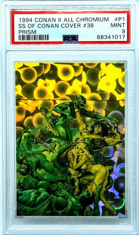 CONAN THE BARBARIAN PSA 9 1994 Comic Images Conan II Prism Insert #P1 Marvel Graded Cards Insert - Hobby Gems