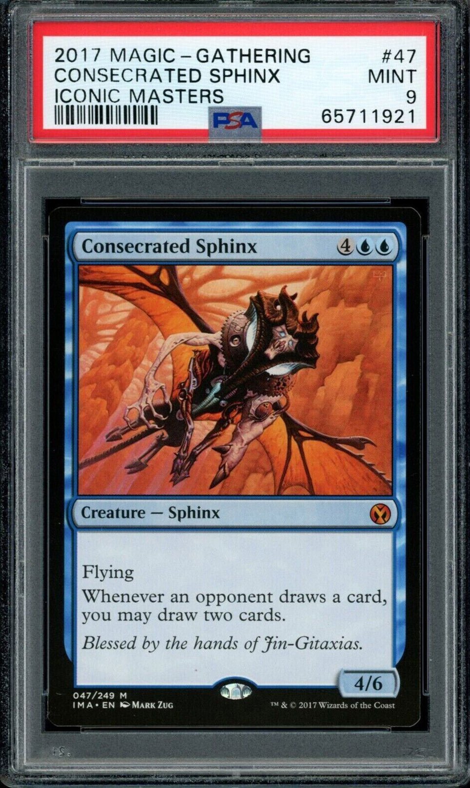 CONSECRATED SPHINX PSA 9 2017 Iconic Masters Magic the Gathering Mythic 47 Magic the Gathering Base Graded Cards - Hobby Gems