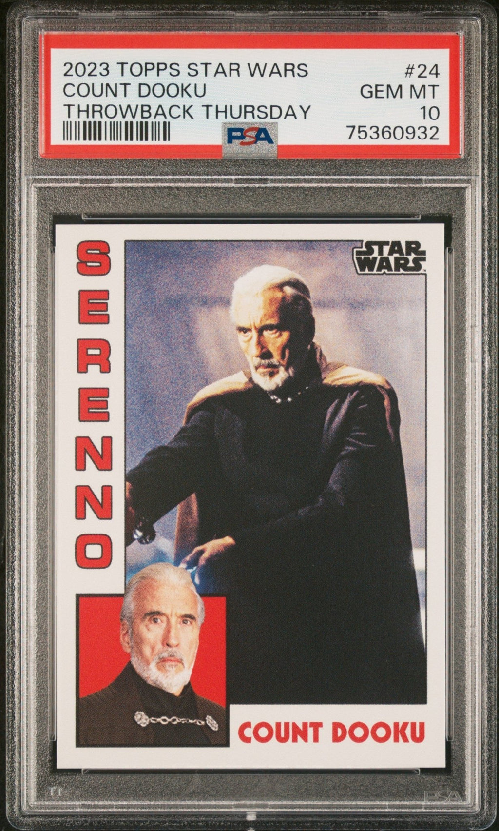 COUNT DOOKU PSA 10 2023 Topps Star Wars Throwback Thursday TBT #24 C2 Star Wars Base Graded Cards - Hobby Gems