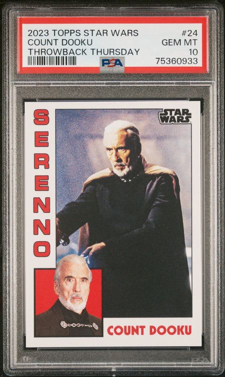 COUNT DOOKU PSA 10 2023 Topps Star Wars Throwback Thursday TBT #24 C3 Star Wars Base Graded Cards - Hobby Gems