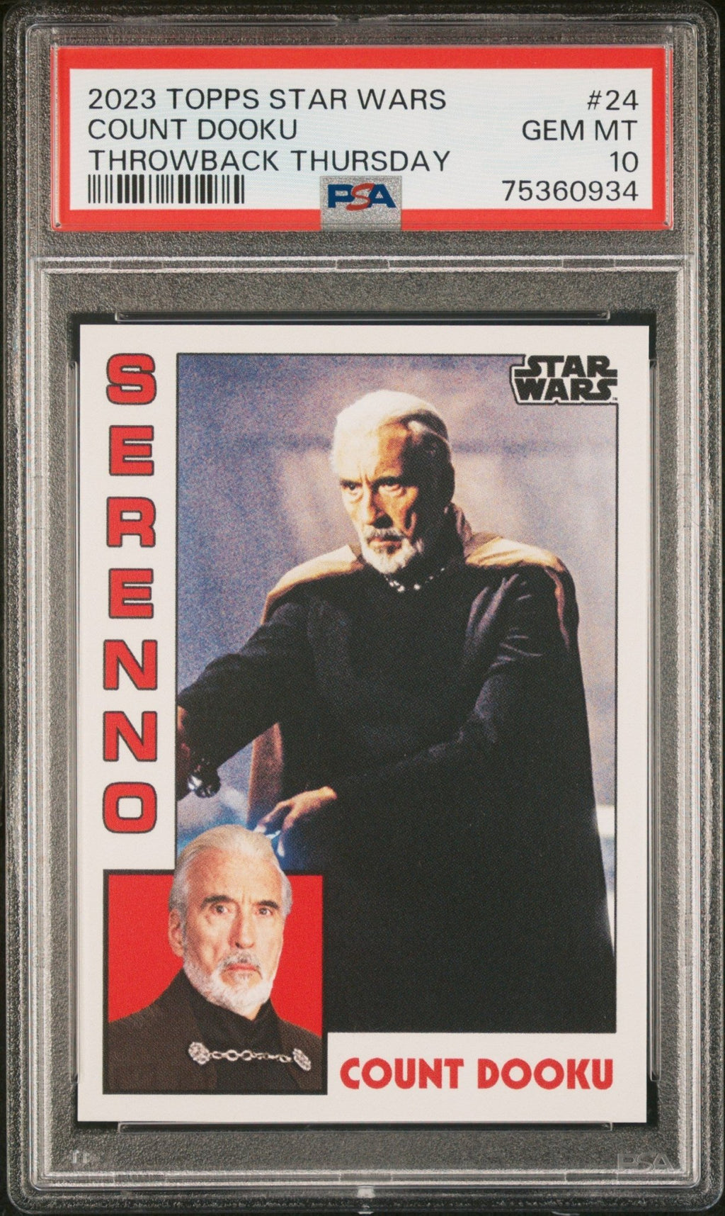 COUNT DOOKU PSA 10 2023 Topps Star Wars Throwback Thursday TBT #24 C4 Star Wars Base Graded Cards - Hobby Gems