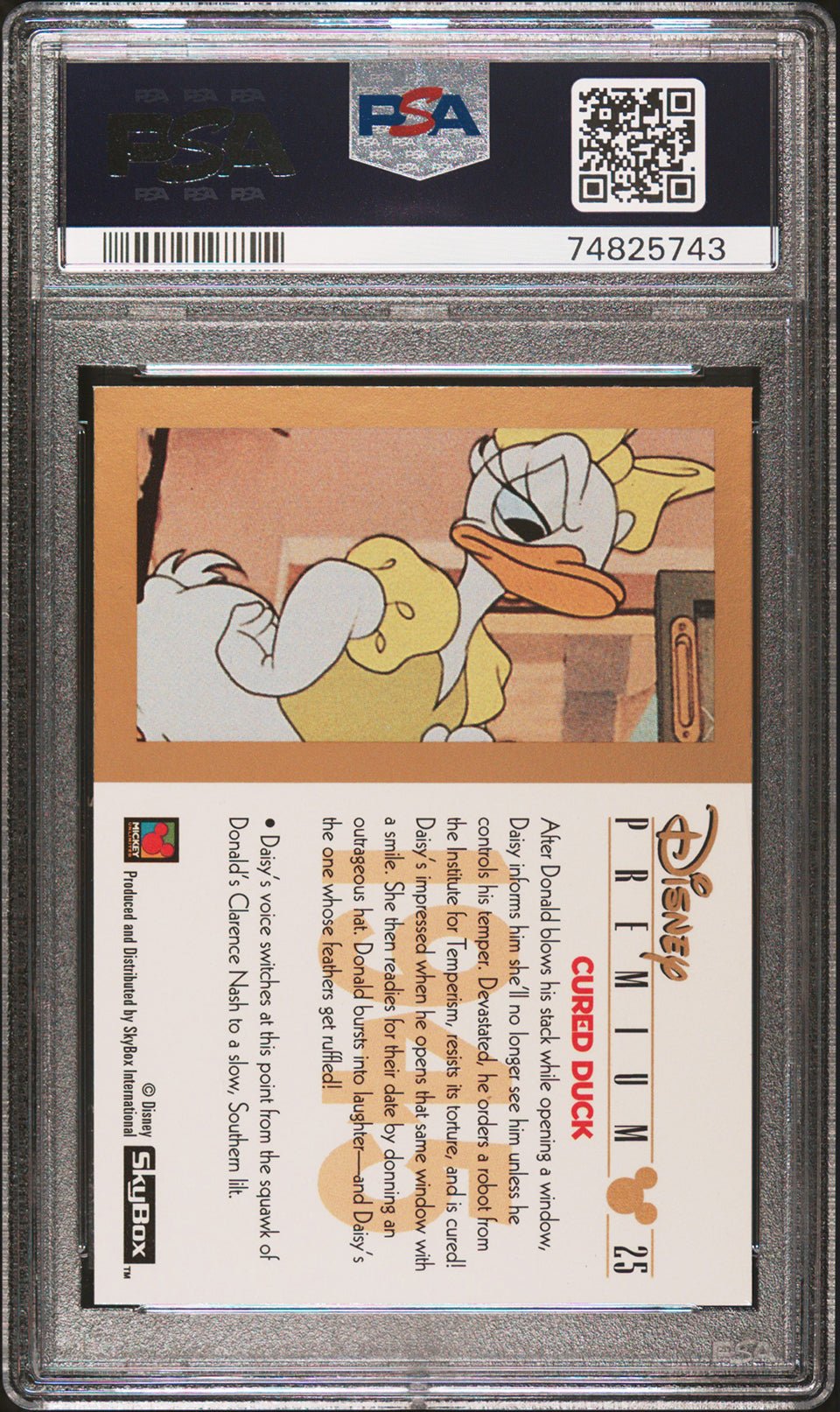 CURED DUCK Daisy & Donald Duck PSA 9 1995 Skybox Disney Premium #25 Disney Base Graded Cards - Hobby Gems