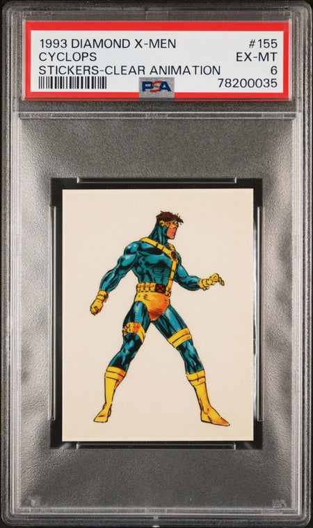 CYCLOPS PSA 6 1993 Diamond Marvel X-Men Clear Animation Sticker #155 Marvel Graded Cards Sticker - Hobby Gems