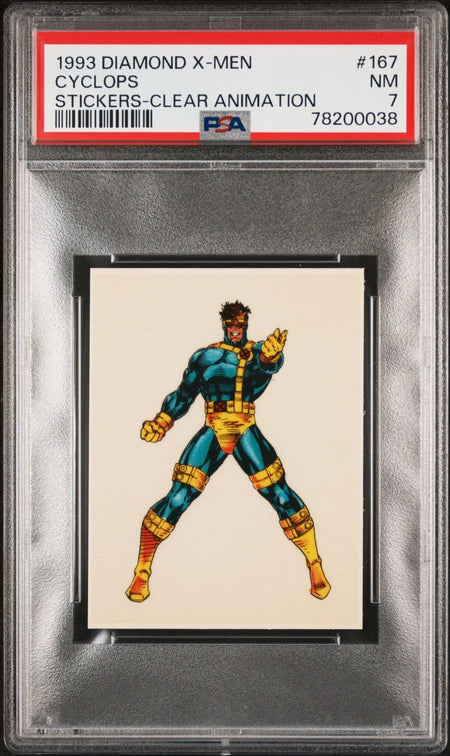 CYCLOPS PSA 7 1993 Diamond Marvel X-Men Clear Animation Sticker #167 Marvel Graded Cards Sticker - Hobby Gems