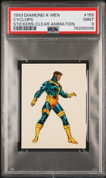 CYCLOPS PSA 9 1993 Diamond Marvel X-Men Clear Animation Sticker #155 Marvel Graded Cards Sticker - Hobby Gems