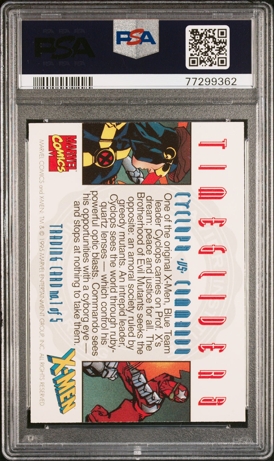 CYCLOPS vs. COMMANDO PSA 8 1995 Marvel X-Men Roy Rogers Hardee's Promo #1 Marvel Base Graded Cards - Hobby Gems