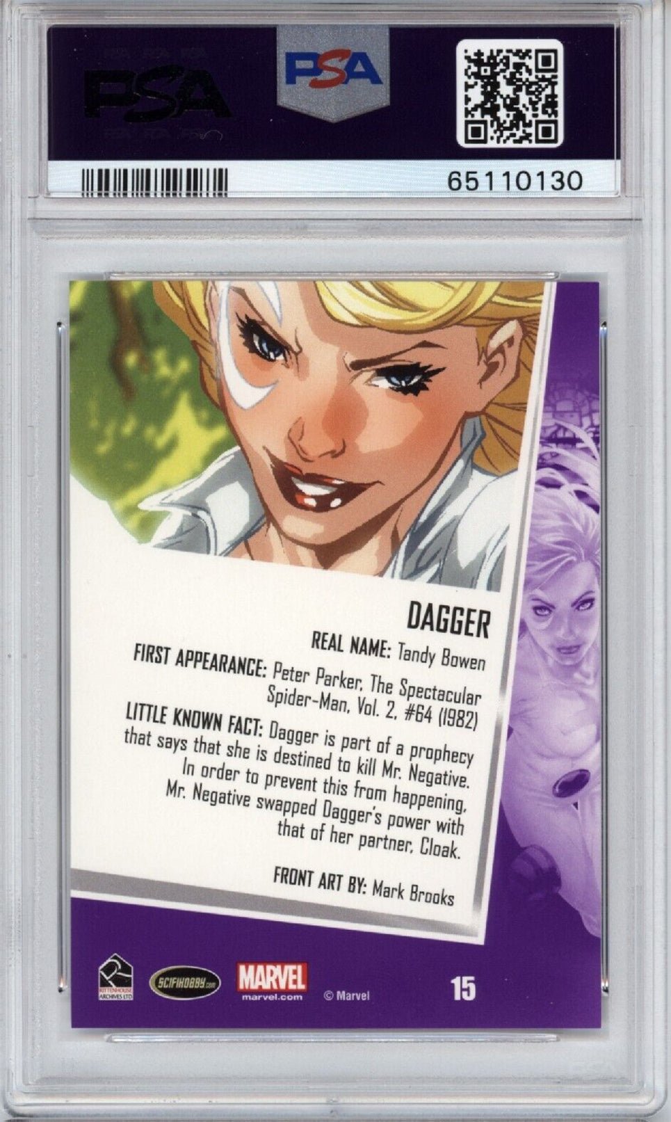 DAGGER PSA 9 2013 Rittenhouse Women of Marvel #15 Marvel Base Graded Cards - Hobby Gems