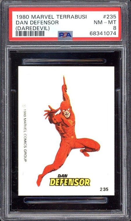 DAREDEVIL PSA 8 1980 Marvel Terrabusi Sticker Dan Defensor #235 Marvel Graded Cards Sticker - Hobby Gems