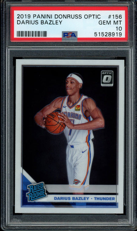 DARIUS BAZLEY PSA 10 2019-20 Panini Donruss Optic RC #156 Basketball Base Graded Cards RC - Hobby Gems