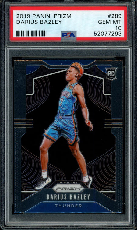 DARIUS BAZLEY PSA 10 2019-20 Panini Prizm RC #289 Basketball Base Graded Cards RC - Hobby Gems