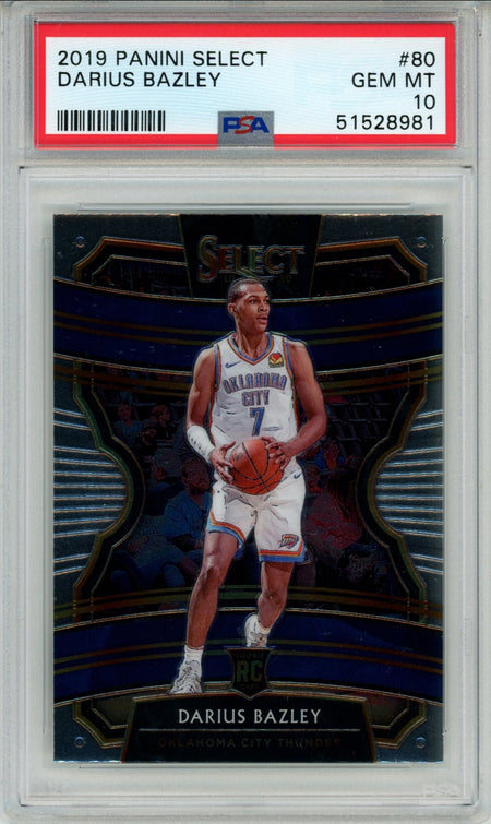 DARIUS BAZLEY PSA 10 2019-20 Panini Select RC Concourse #80 Basketball Base Graded Cards RC - Hobby Gems