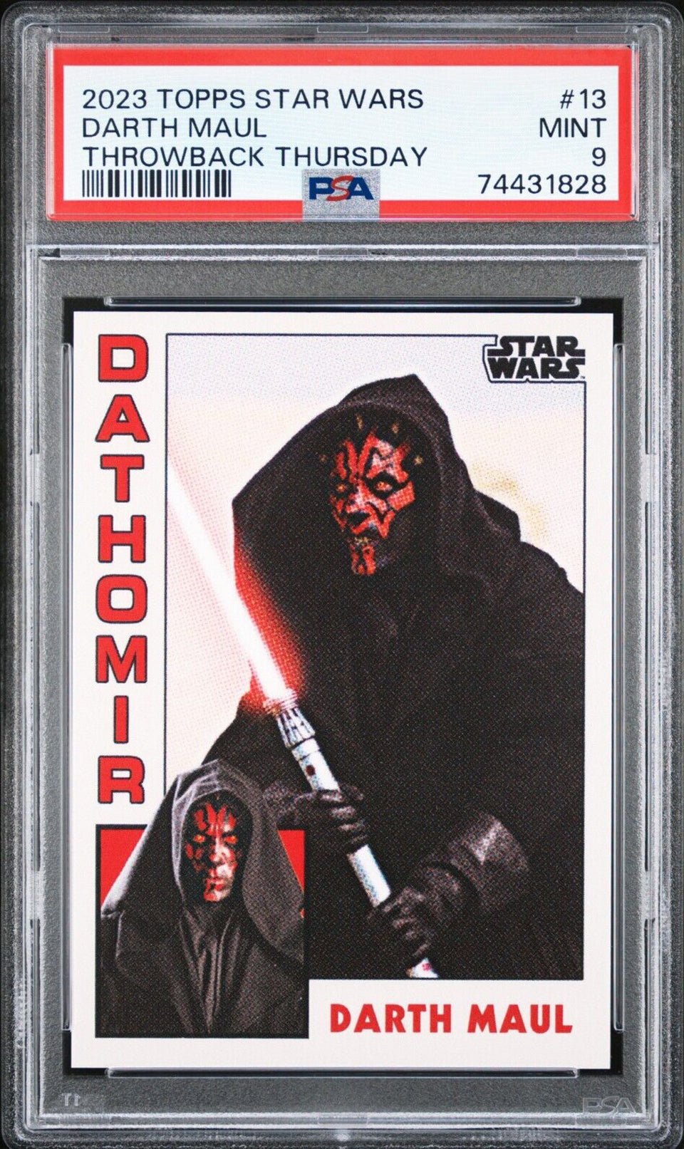 DARTH MAUL PSA 9 2023 Topps Star Wars Throwback Thursday TBT #13 C4 Star Wars Base Graded Cards - Hobby Gems