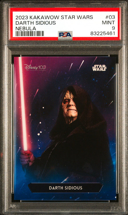 DARTH SIDIOUS PSA 9 2023 Kakawow Phantom Disney100 Star Wars Nebula #63 231/666 Star Wars Graded Cards Parallel Serial Numbered - Hobby Gems