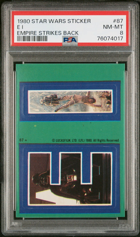 DARTH VADER EMPIRE STRIKES BACK STICKER PSA 8 1980 Topps Star Wars #87 E I Star Wars Graded Cards Sticker - Hobby Gems