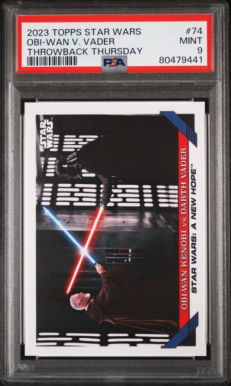 DARTH VADER OBI-WAN KENOBI PSA 9 2023 Topps Star Wars Throw Back Thursday #74 C1 Star Wars Base Graded Cards - Hobby Gems