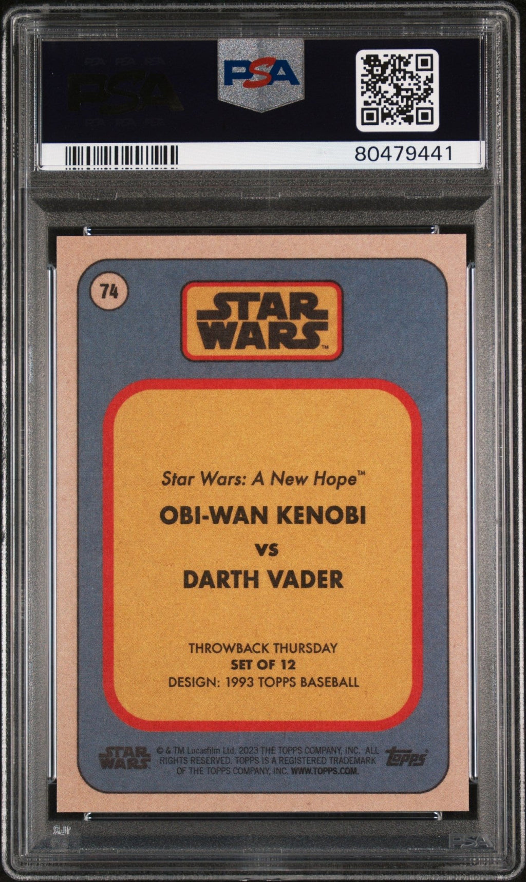 DARTH VADER OBI-WAN KENOBI PSA 9 2023 Topps Star Wars Throw Back Thursday #74 C1 Star Wars Base Graded Cards - Hobby Gems