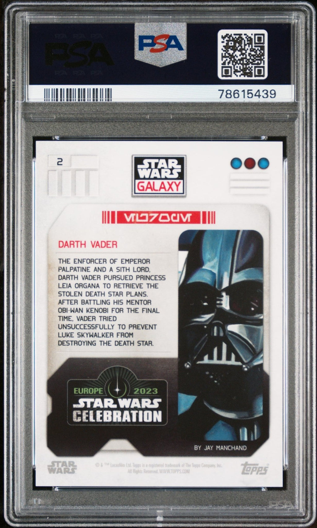 DARTH VADER PSA 10 2023 Star Wars Galaxy Celebration Europe #2 Star Wars Base Graded Cards - Hobby Gems