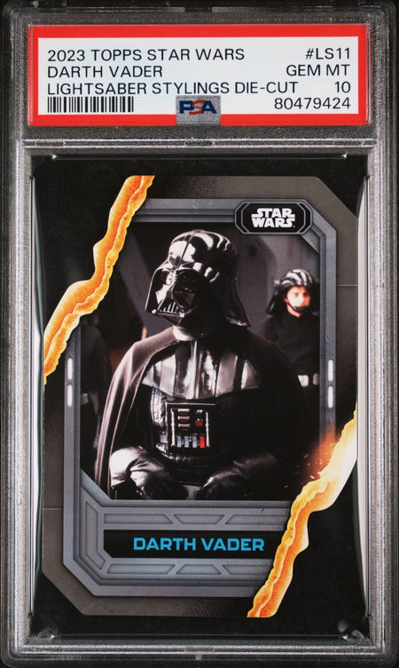 DARTH VADER PSA 10 2023 Topps Star Wars Lightsaber Stylings Die-Cut #LS11 C2 Star Wars Graded Cards Insert - Hobby Gems