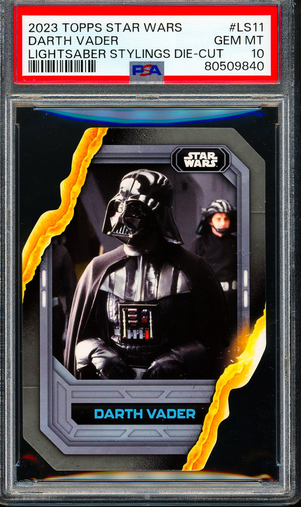 DARTH VADER PSA 10 2023 Topps Star Wars Lightsaber Stylings Die-Cut #LS11 Star Wars Graded Cards Insert - Hobby Gems