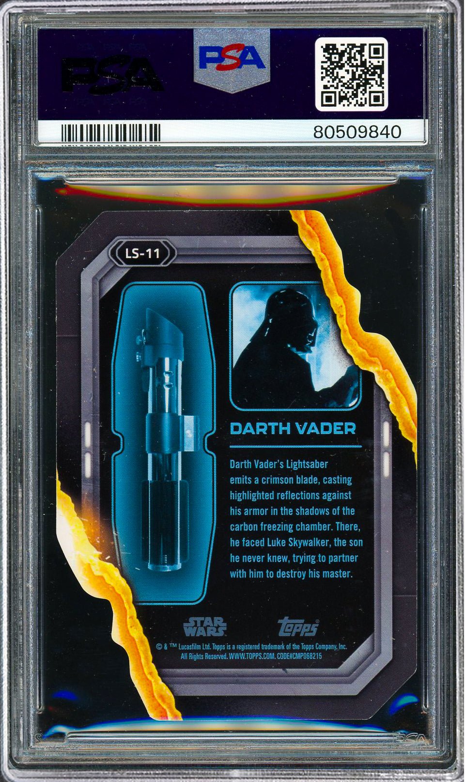 DARTH VADER PSA 10 2023 Topps Star Wars Lightsaber Stylings Die-Cut #LS11 Star Wars Graded Cards Insert - Hobby Gems