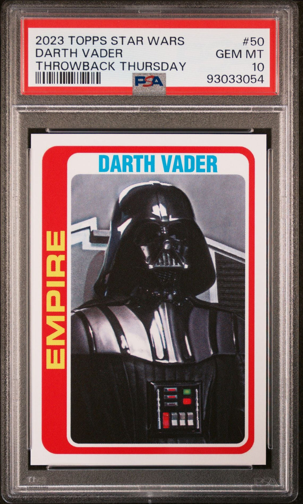 DARTH VADER PSA 10 2023 Topps Star Wars Throwback Thursday TBT #50 C1 Star Wars Base Graded Cards - Hobby Gems