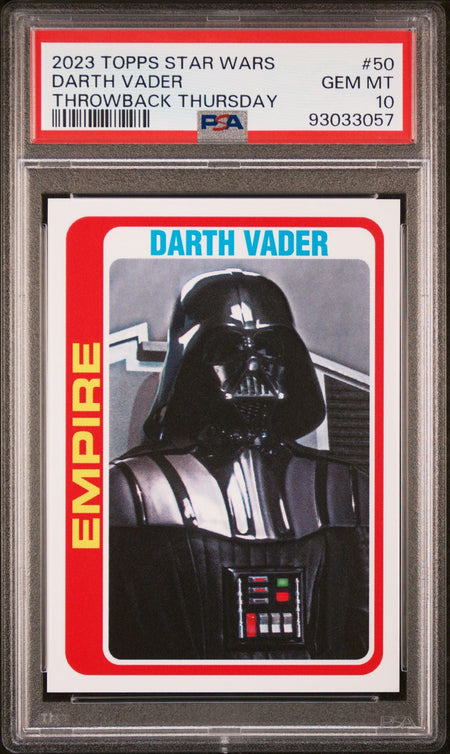 DARTH VADER PSA 10 2023 Topps Star Wars Throwback Thursday TBT #50 C4 Star Wars Base Graded Cards - Hobby Gems