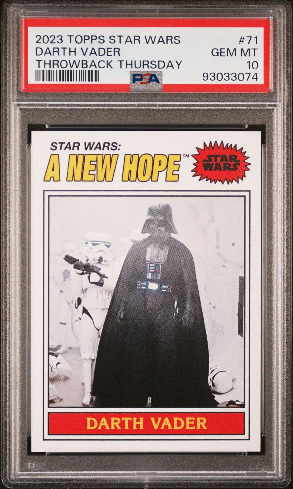 DARTH VADER PSA 10 2023 Topps Star Wars Throwback Thursday TBT #71 C1 Star Wars Base Graded Cards - Hobby Gems