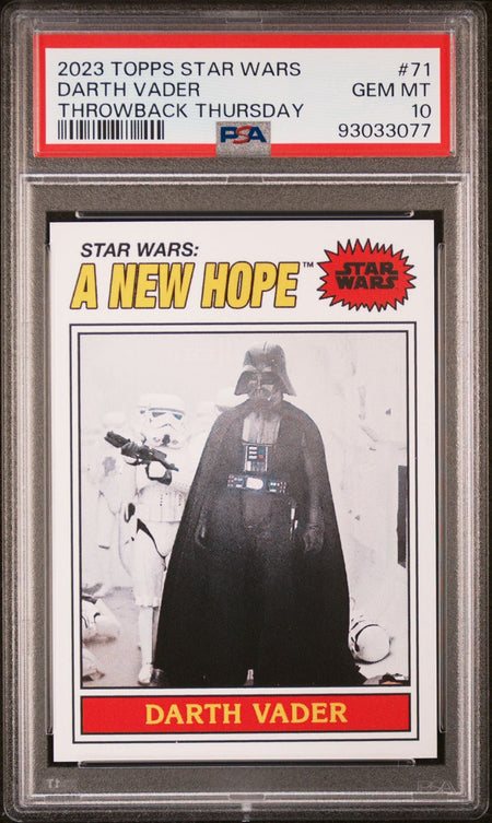 DARTH VADER PSA 10 2023 Topps Star Wars Throwback Thursday TBT #71 C4 Star Wars Base Graded Cards - Hobby Gems