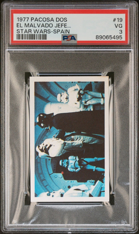 DARTH VADER PSA 3 1977 Pacosa Dos International Star Wars Spain Sticker #19 Star Wars Graded Cards Sticker - Hobby Gems