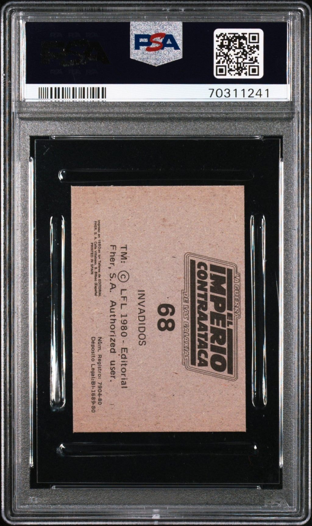 DARTH VADER PSA 6 1980 Star Wars Fher Invadidos #68 Star Wars Base Graded Cards - Hobby Gems