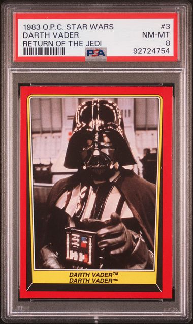 DARTH VADER PSA 8 1983 O - Pee - Chee OPC Star Wars Return of the Jedi #3 Star Wars Base Graded Cards - Hobby Gems