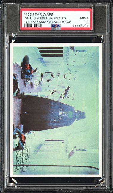 DARTH VADER PSA 9 1977 Star Wars Topps Yamakatsu Large Vader Inspects Ship C2 Star Wars Base Graded Cards - Hobby Gems