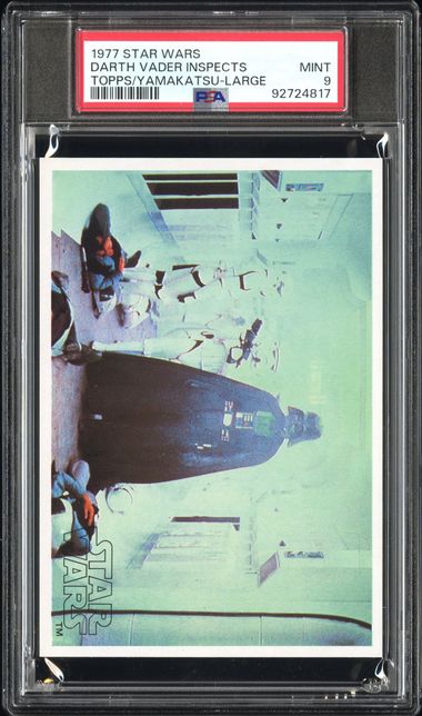 DARTH VADER PSA 9 1977 Star Wars Topps Yamakatsu Large Vader Inspects Ship C4 Star Wars Base Graded Cards - Hobby Gems