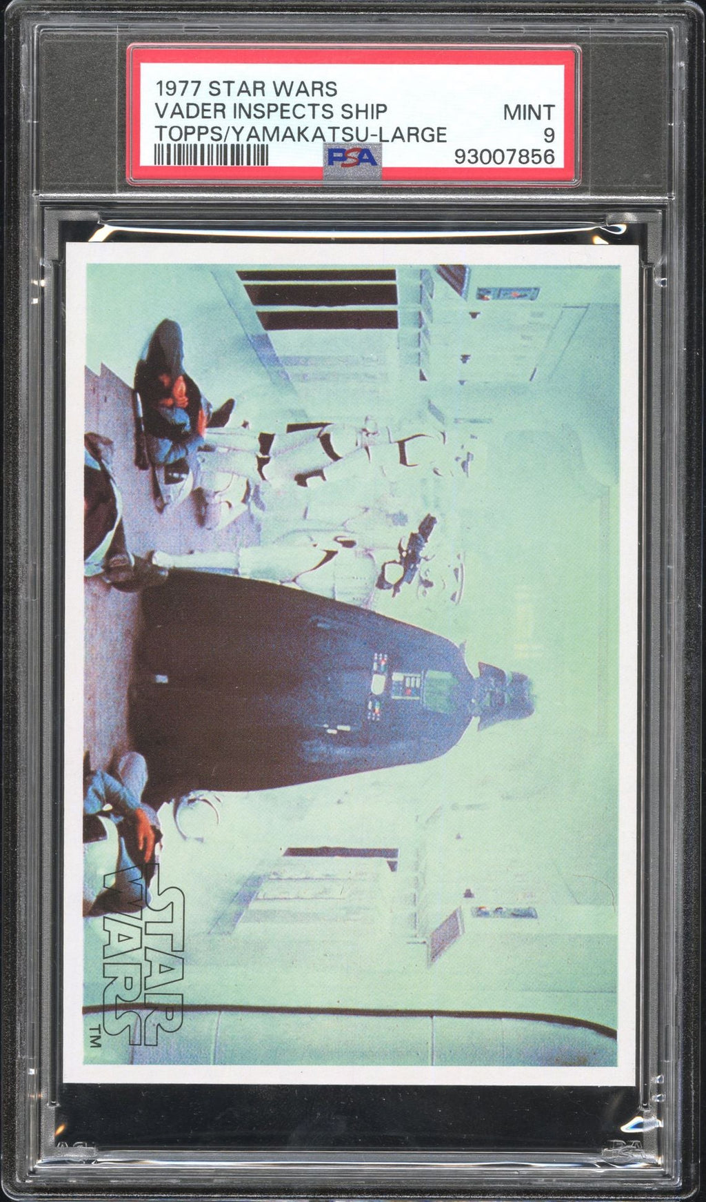 DARTH VADER PSA 9 1977 Star Wars Topps Yamakatsu Large Vader Inspects Ship Star Wars Base Graded Cards - Hobby Gems