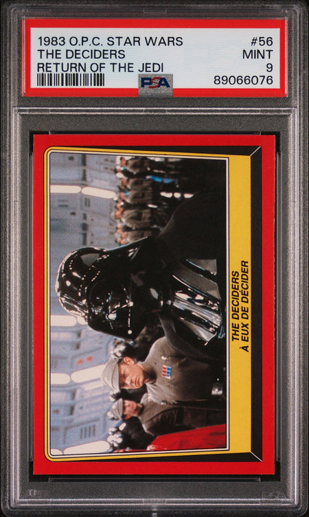 DARTH VADER PSA 9 1983 O-Pee-Chee OPC Star Wars ROTJ The Deciders #56 Star Wars Base Graded Cards - Hobby Gems