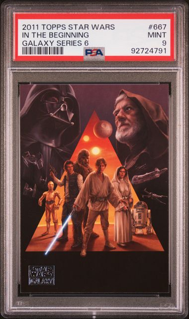 DARTH VADER PSA 9 2011 Topps Star Wars Galaxy Series 6 in the Beginning #62 Star Wars Base Graded Cards - Hobby Gems