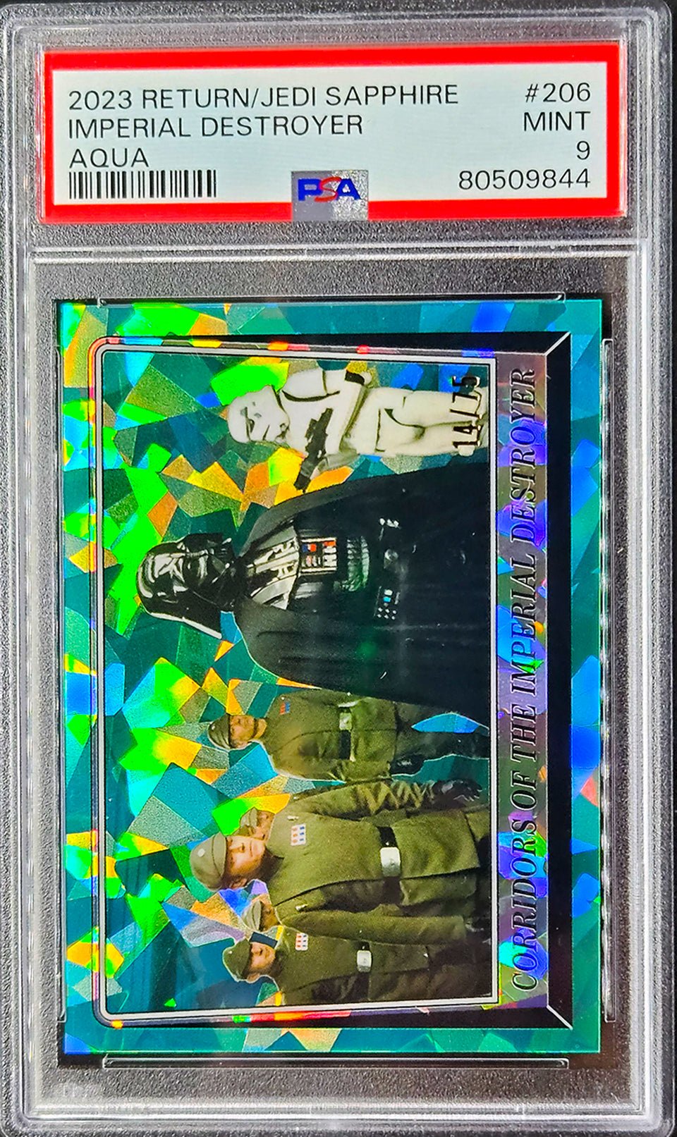 DARTH VADER PSA 9 2023 Topps Chrome Sapphire Star Wars ROTJ Aqua #206 14/75 Star Wars Graded Cards Parallel Serial Numbered - Hobby Gems