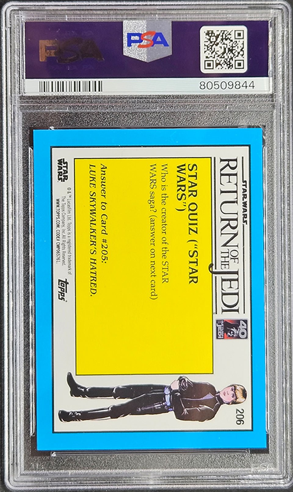 DARTH VADER PSA 9 2023 Topps Chrome Sapphire Star Wars ROTJ Aqua #206 14/75 Star Wars Graded Cards Parallel Serial Numbered - Hobby Gems