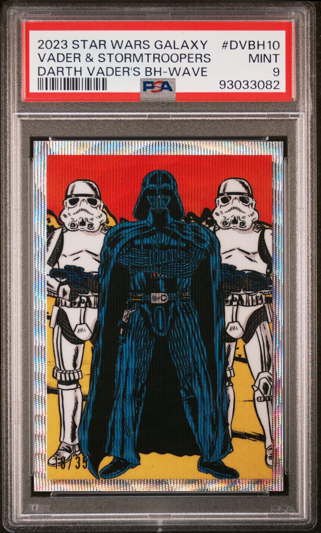 DARTH VADER PSA 9 2023 Topps Star Wars Chrome Galaxy Wave Refractor #DVBH - 10 18/35 Star Wars Graded Cards Parallel Serial Numbered - Hobby Gems