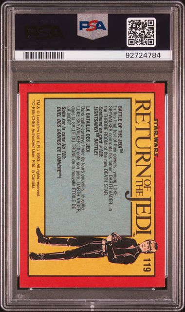 DARTH VADER SKYWALKER PSA 8 1983 O - Pee - Chee OPC Star Wars Return of the Jedi #119 Star Wars Base Graded Cards - Hobby Gems