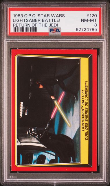 DARTH VADER SKYWALKER PSA 8 1983 O - Pee - Chee OPC Star Wars Return of the Jedi #120 Star Wars Base Graded Cards - Hobby Gems