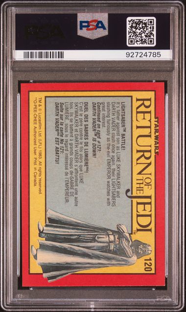 DARTH VADER SKYWALKER PSA 8 1983 O - Pee - Chee OPC Star Wars Return of the Jedi #120 Star Wars Base Graded Cards - Hobby Gems