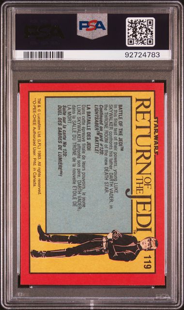 DARTH VADER SKYWALKER PSA 9 1983 O - Pee - Chee OPC Star Wars Return of the Jedi #119 Star Wars Base Graded Cards - Hobby Gems