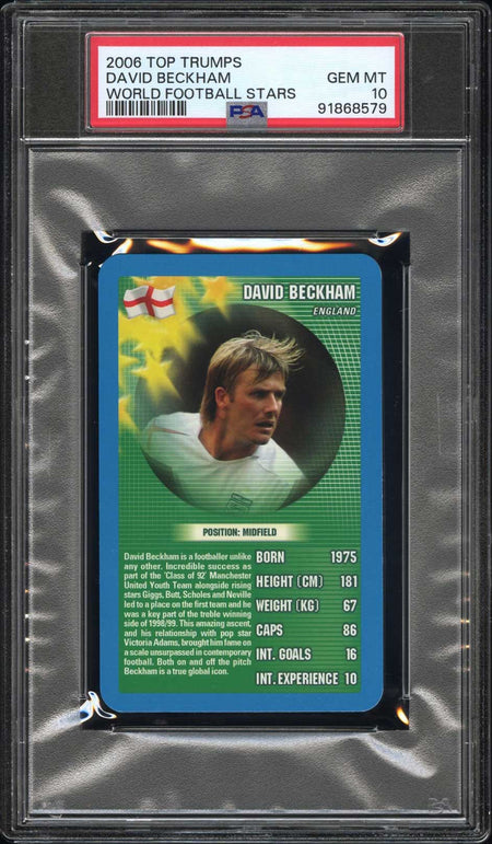 DAVID BECKHAM PSA 10 2006 Top Trumps World Football Stars Soccer Base Graded Cards - Hobby Gems