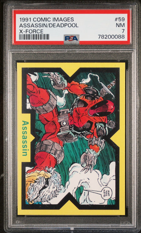 DEADPOOL PSA 7 1991 Comic Images Marvel X-Force Assassin #59 Marvel Base Graded Cards - Hobby Gems